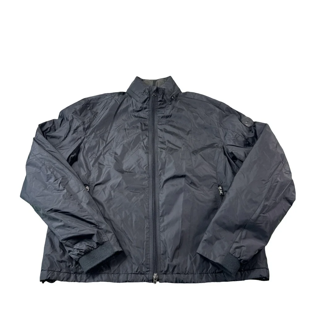 RLX Ralph Lauren Black Polyester Hooded Mens Full Zip Jacket Size Large